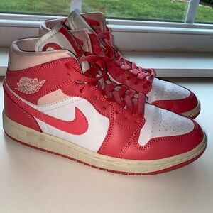 Hot pink high top Jordans